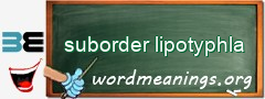 WordMeaning blackboard for suborder lipotyphla